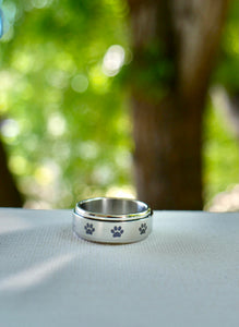 I am grateful for...  ring with paw prints