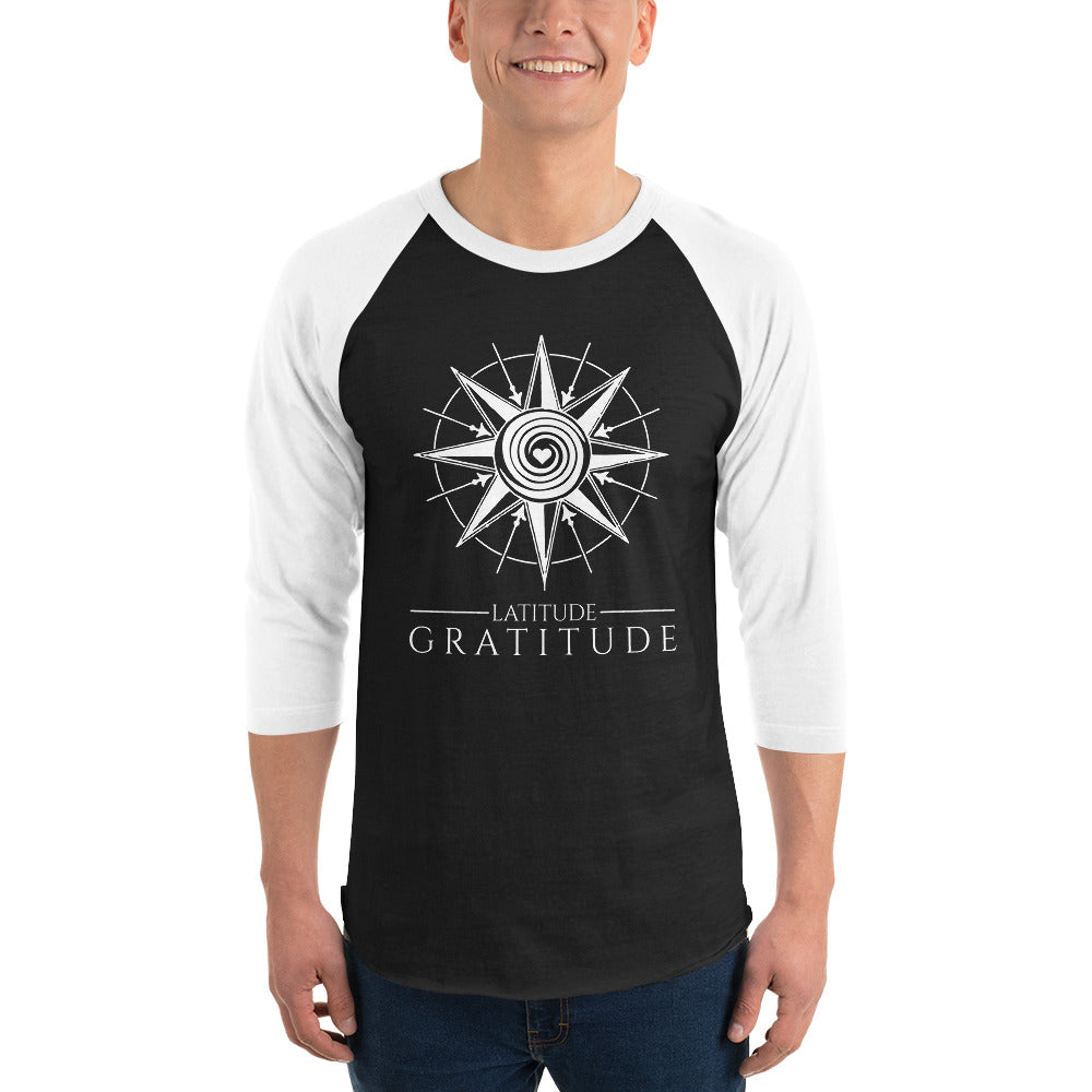 Latitude Gratitude 3/4 sleeve raglan shirt