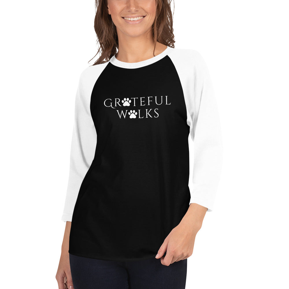 Grateful Walks 3/4 sleeve raglan shirt