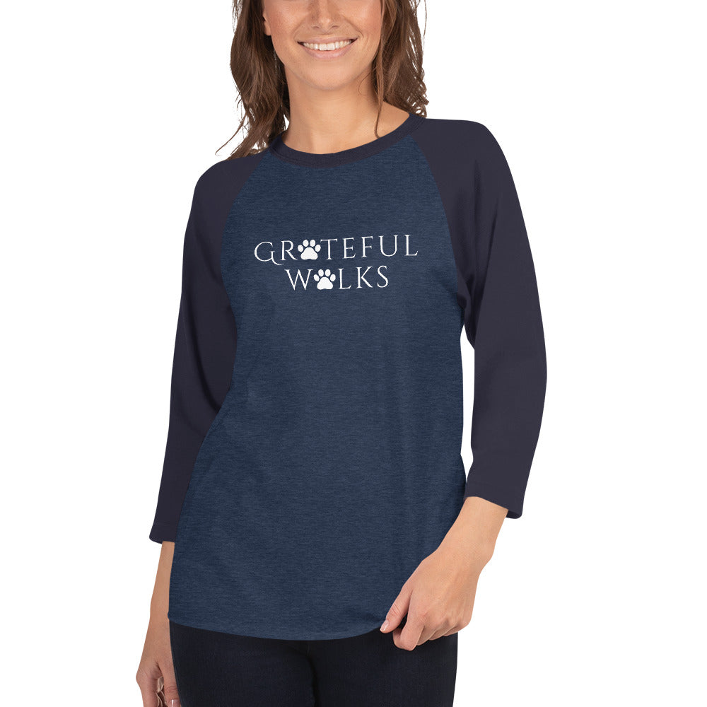 Grateful Walks 3/4 sleeve raglan shirt