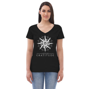 Women’s Latitude Gratitude recycled v-neck t-shirt