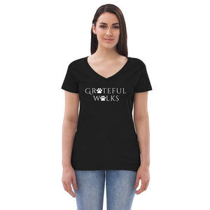 Women’s recycled v-neck Grateful Walks t-shirt