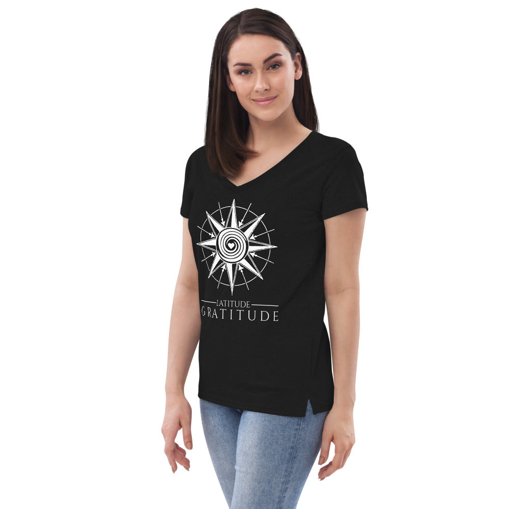 Women’s Latitude Gratitude recycled v-neck t-shirt