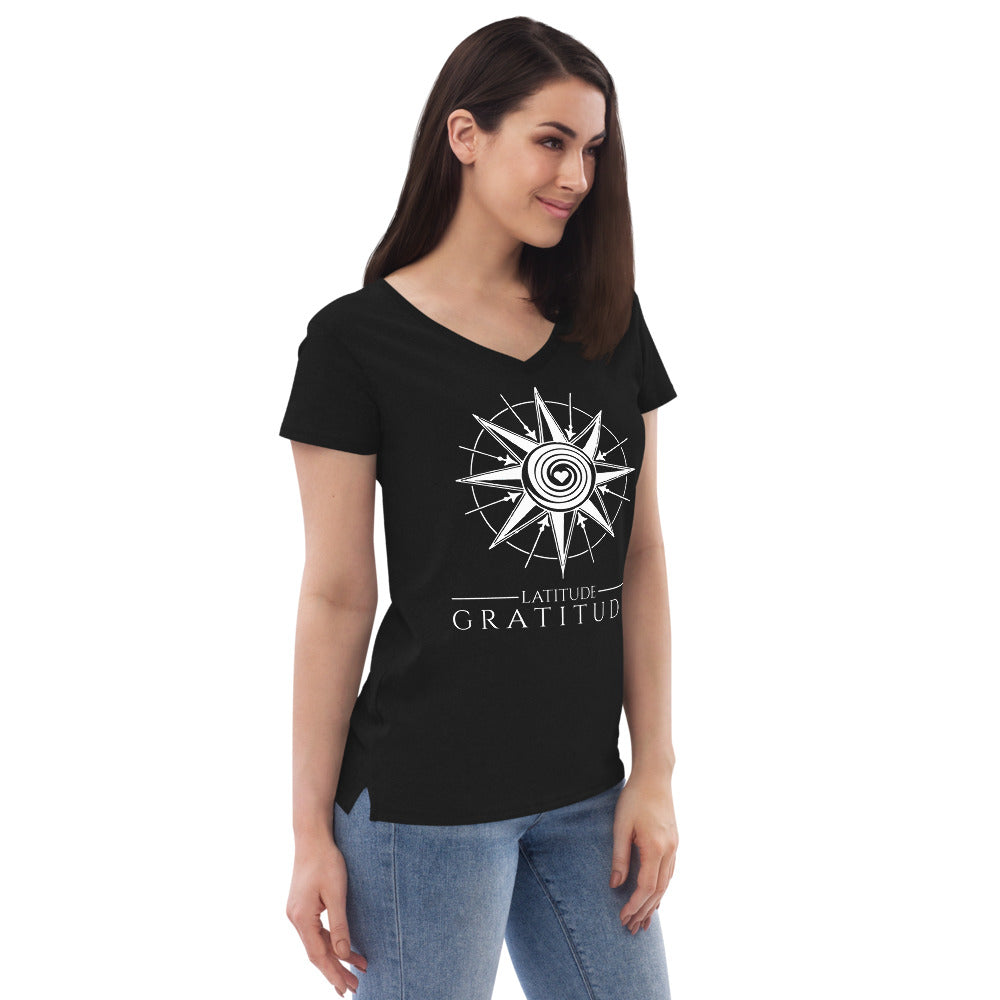 Women’s Latitude Gratitude recycled v-neck t-shirt