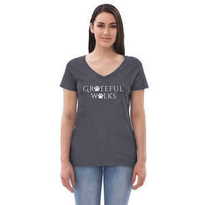 Women’s recycled v-neck Grateful Walks t-shirt